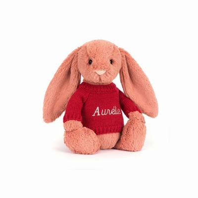 Jellycat Bashful Sorrel Bunny with Red Jumper UK | 30187RTXQ